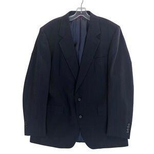 Hart Schaffner & Marx Silver Trumpeter Navy Pinstripe Wool Blazer Sport Coat